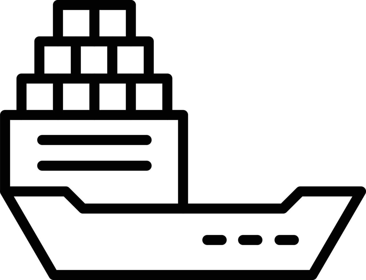 icono de línea de barco vector