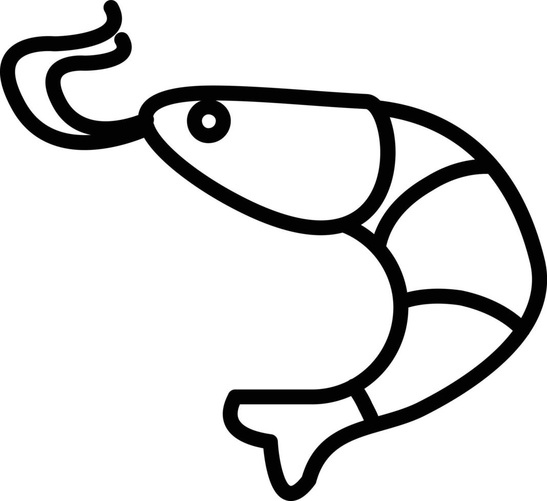 Prawn Line Icon vector