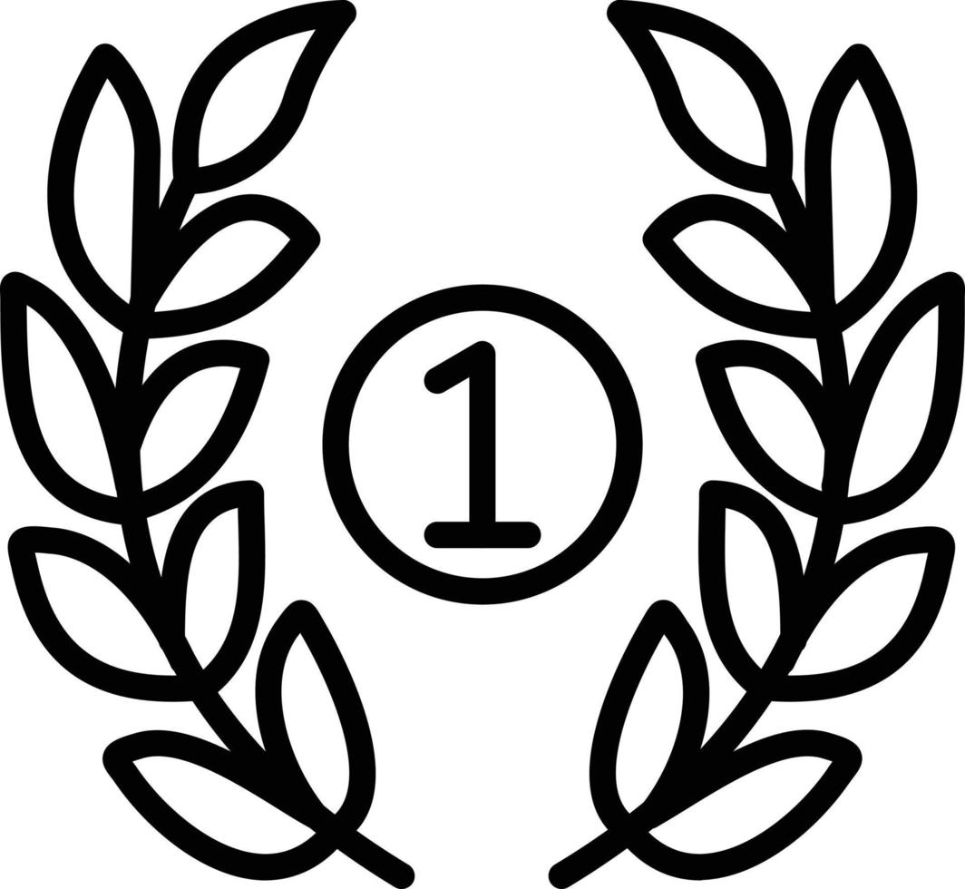 Laurel Wreath Line Icon vector