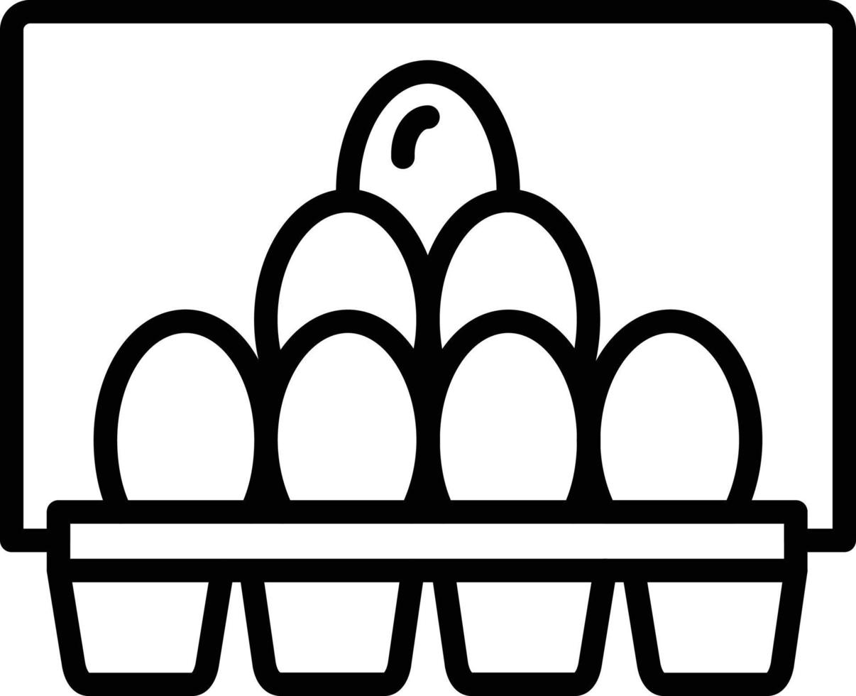 Egg Carton Line Icon vector