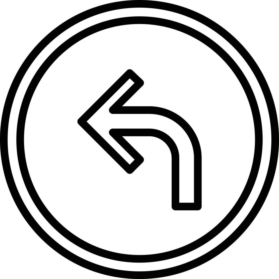 Turn Left Arrow Line Icon vector