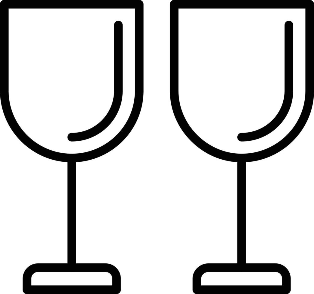 icono de línea de copa de vino vector