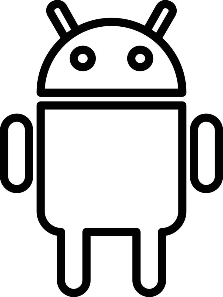 icono de línea androide vector