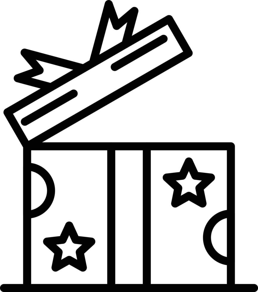 icono de línea de caja de regalo abierta vector