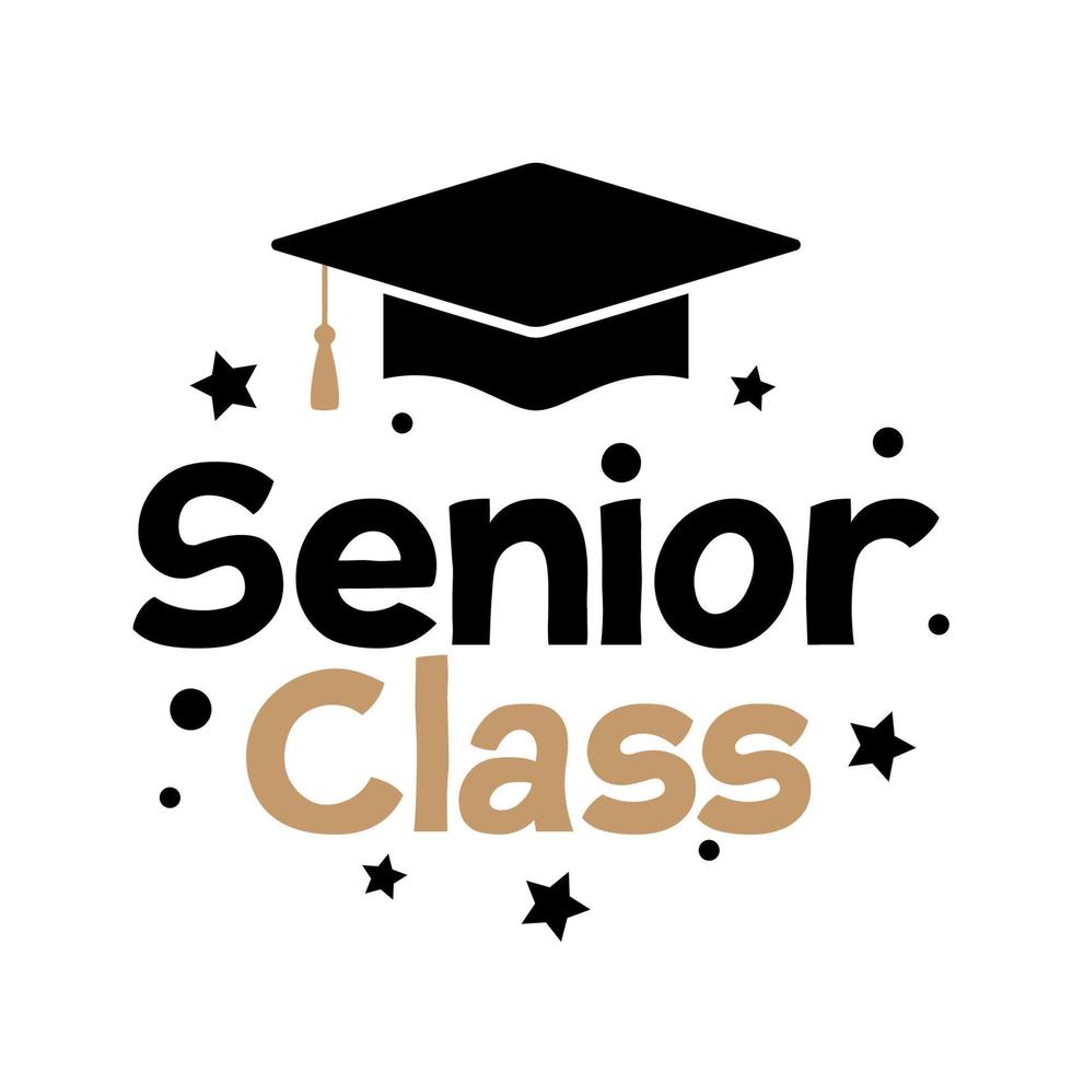 Senior class, graduation cap vector icon