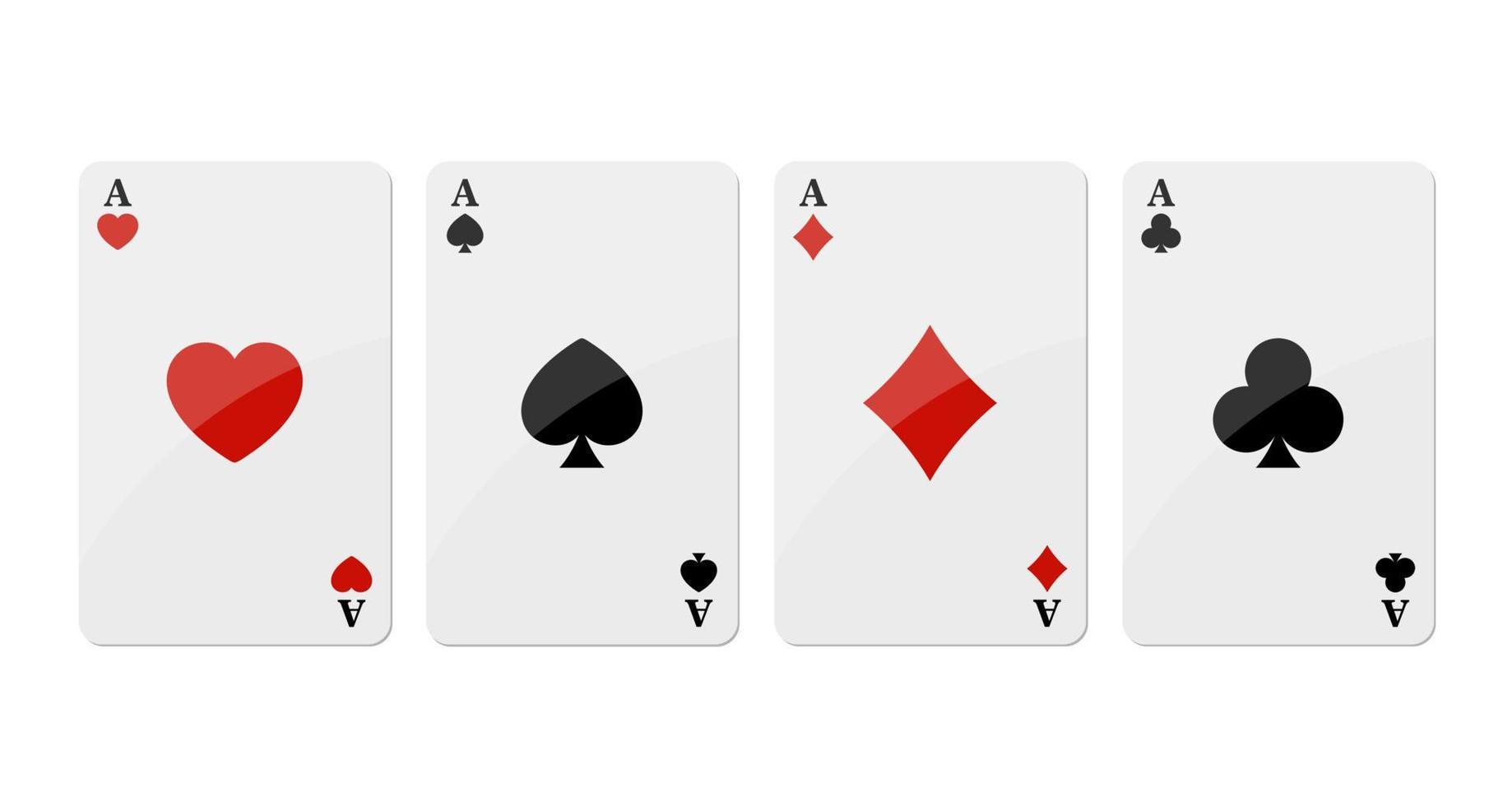 Four Aces playing cards isolated on white background vector