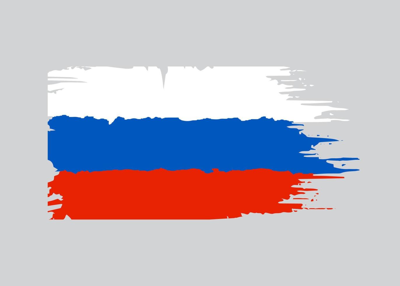 bandera nacional de la federación rusa, ilustración vectorial pintada con pincel vector