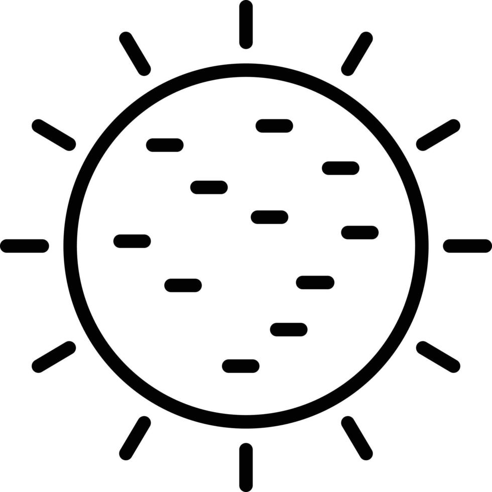 icono de línea de sol vector