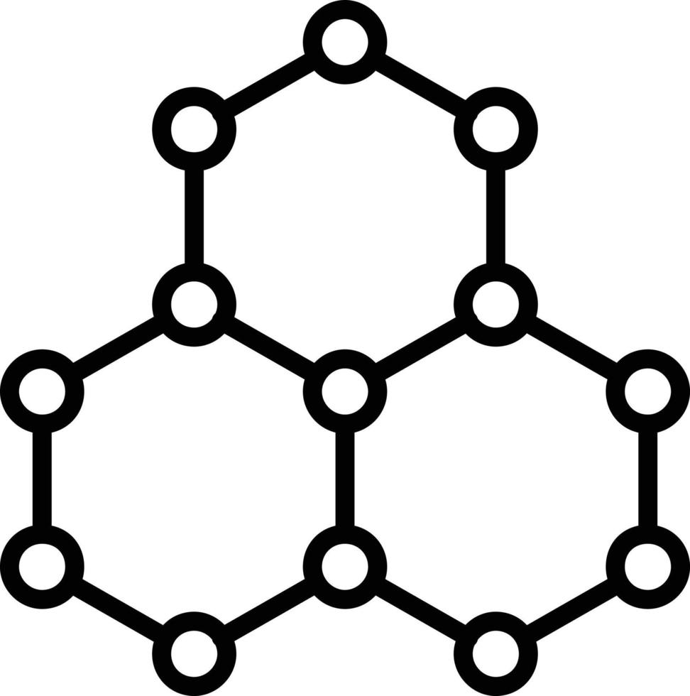 Hexagonal structure Line Icon vector