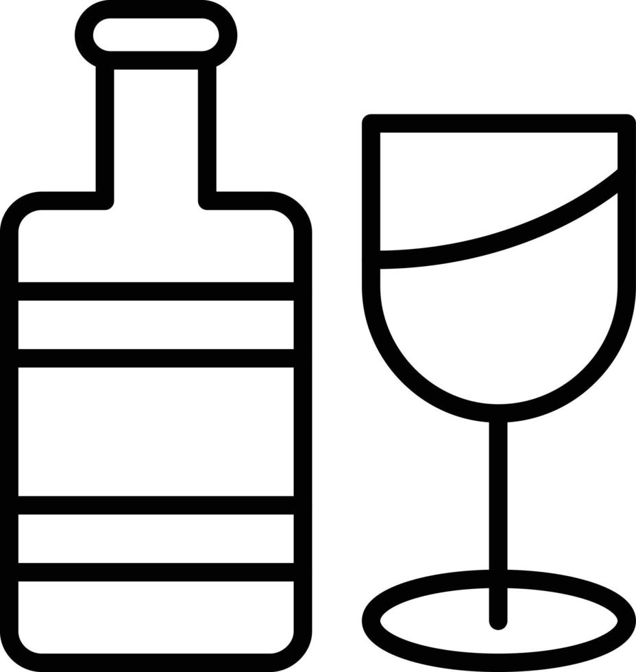 icono de línea de copa de vino vector