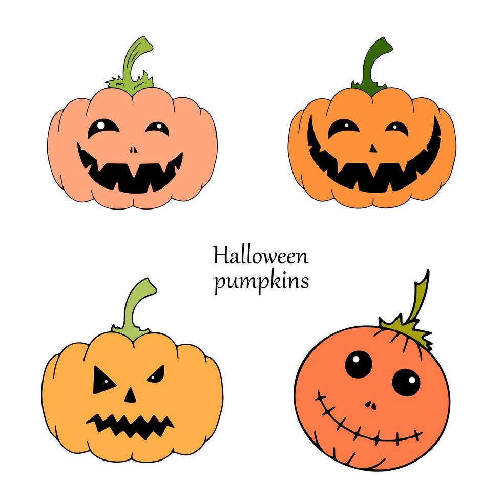 conjunto de calabaza de halloween, vector