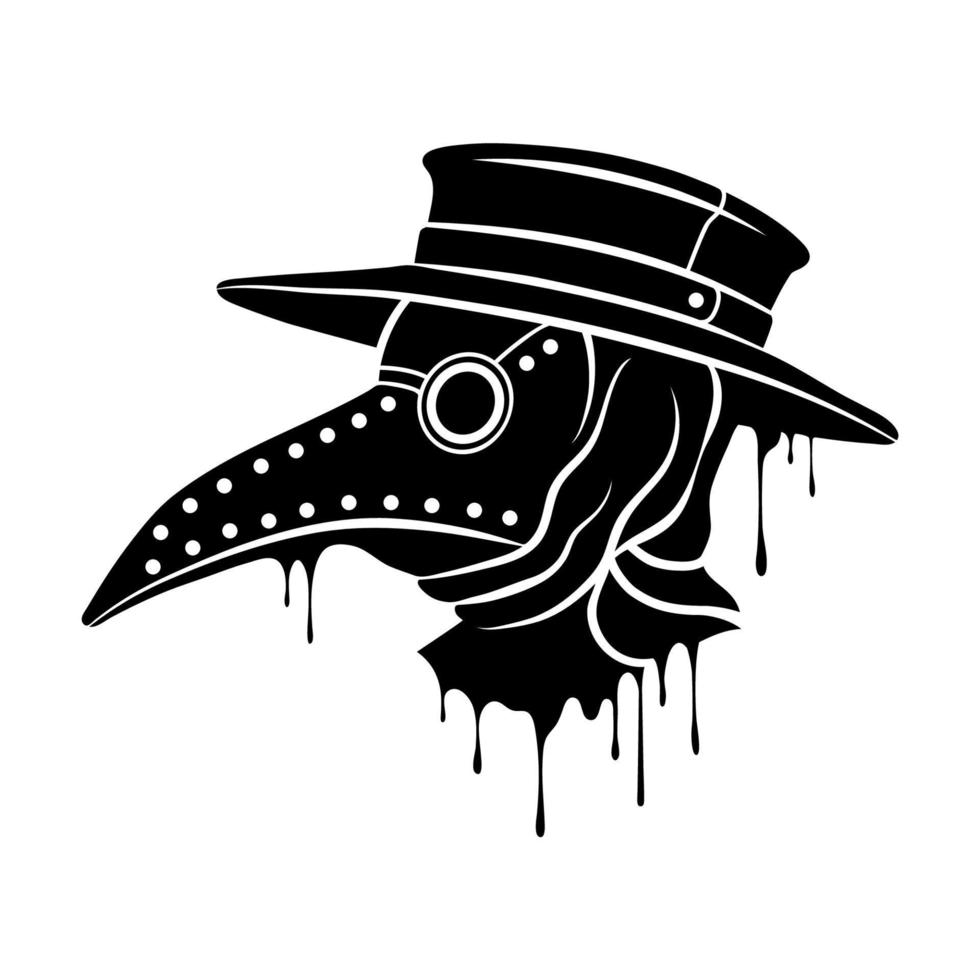 Plague doctor mask. Steampunk mask with beak. Vector clipart