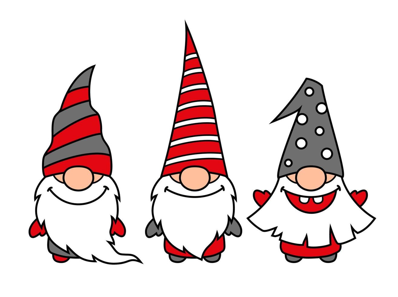 lindos gnomos navideños, ilustración vectorial vector