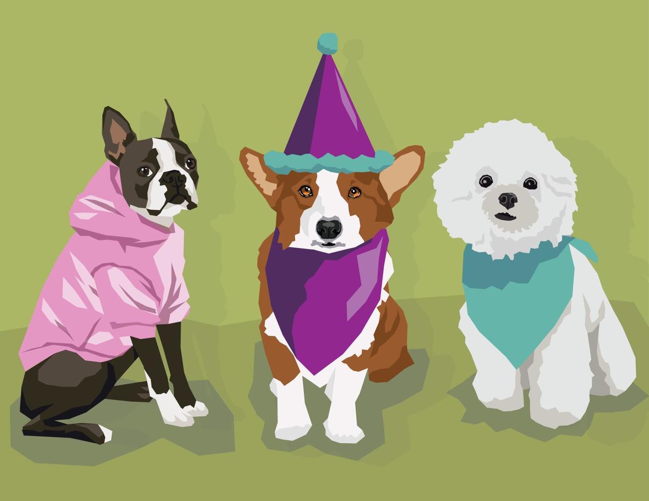 fiesta de cachorros de años de perro vector