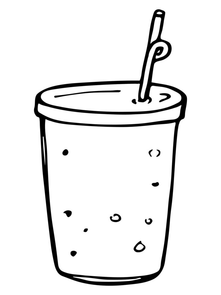 linda taza de agua, batido, jugo o refresco. bebida ilustración. imágenes prediseñadas de cóctel simple vector