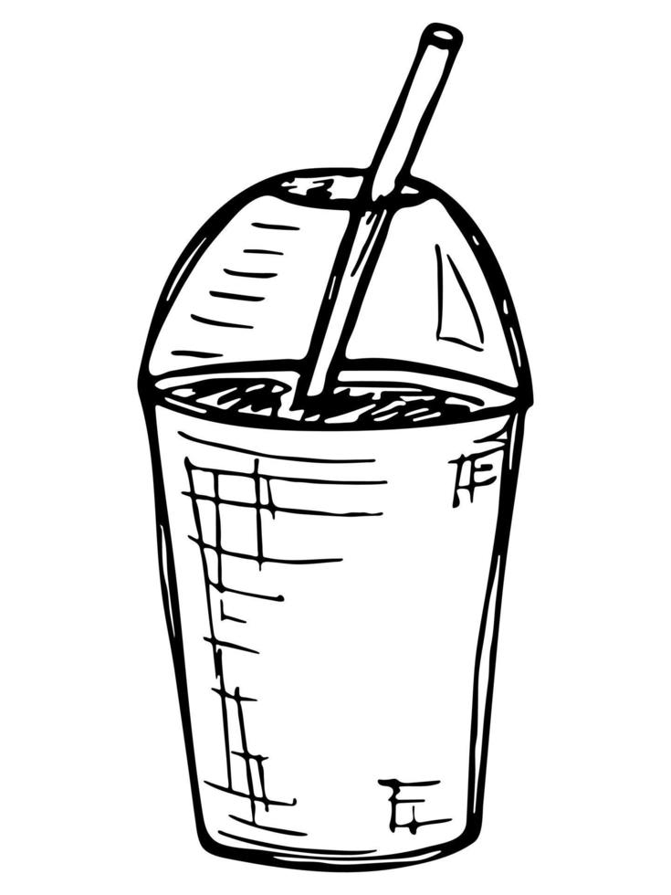 Cute cup of water, milkshake, juice or soda. Drink illustration. Simple cocktail clipart vector