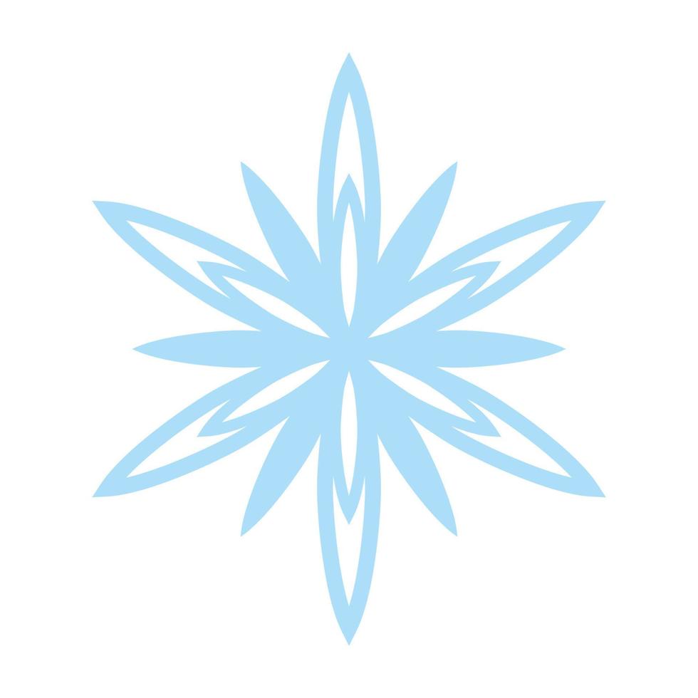 Snowflake icon, vector snow symbol isolated on white background