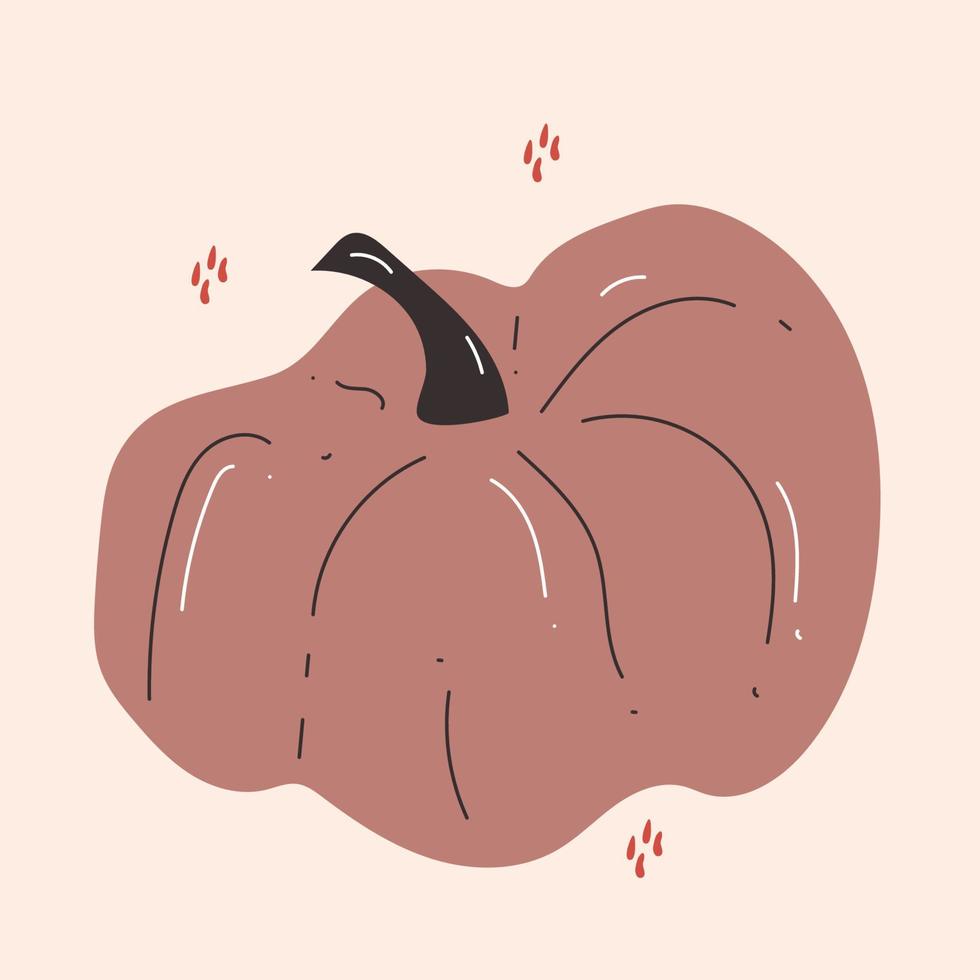 Hand drawn vector illustration of a pumpkin in autumn colors