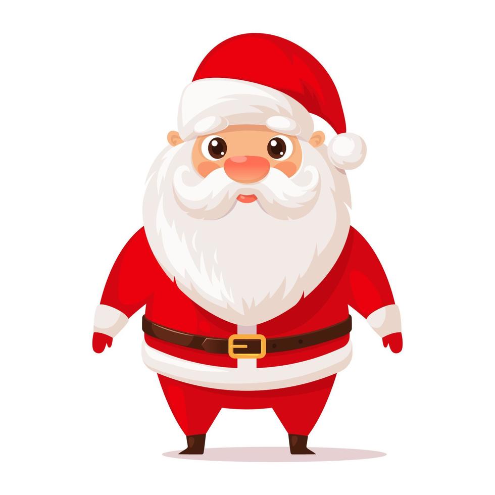 lindo, caricatura, santa claus, vector, ilustración vector