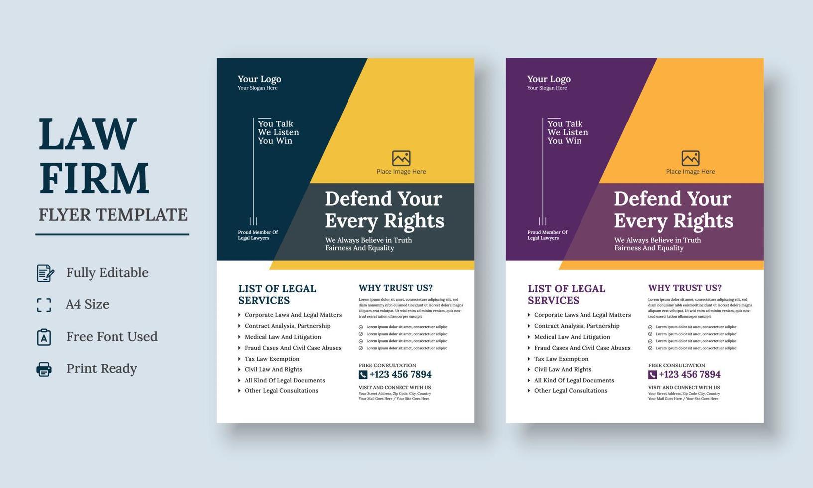 Law Firm Flyer Template, Law Firm and Legal Services Flyer, Law Firm And Consultancy Flyer ...