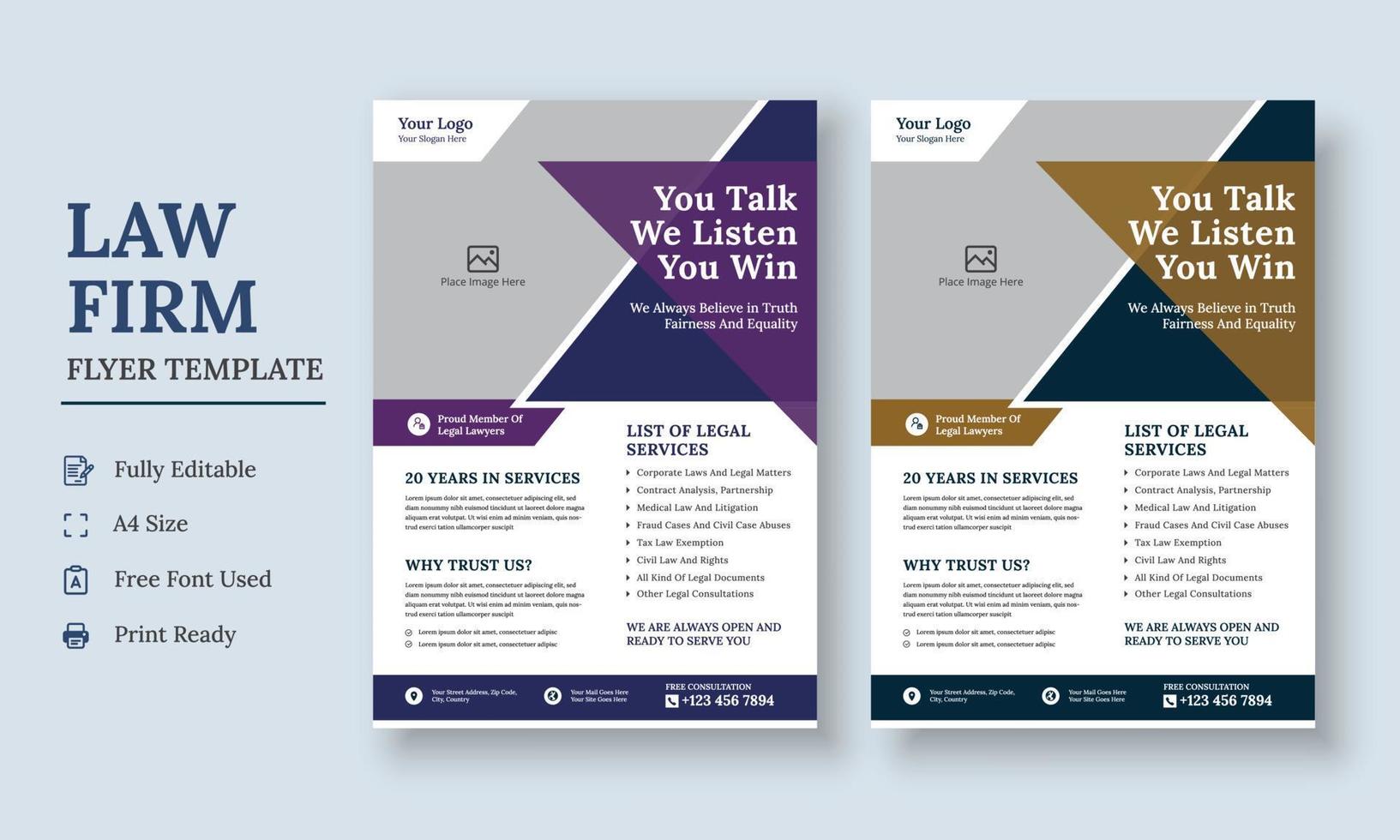 Law Firm Flyer Template, Law Firm and Legal Services Flyer, Law Firm And Consultancy Flyer ...