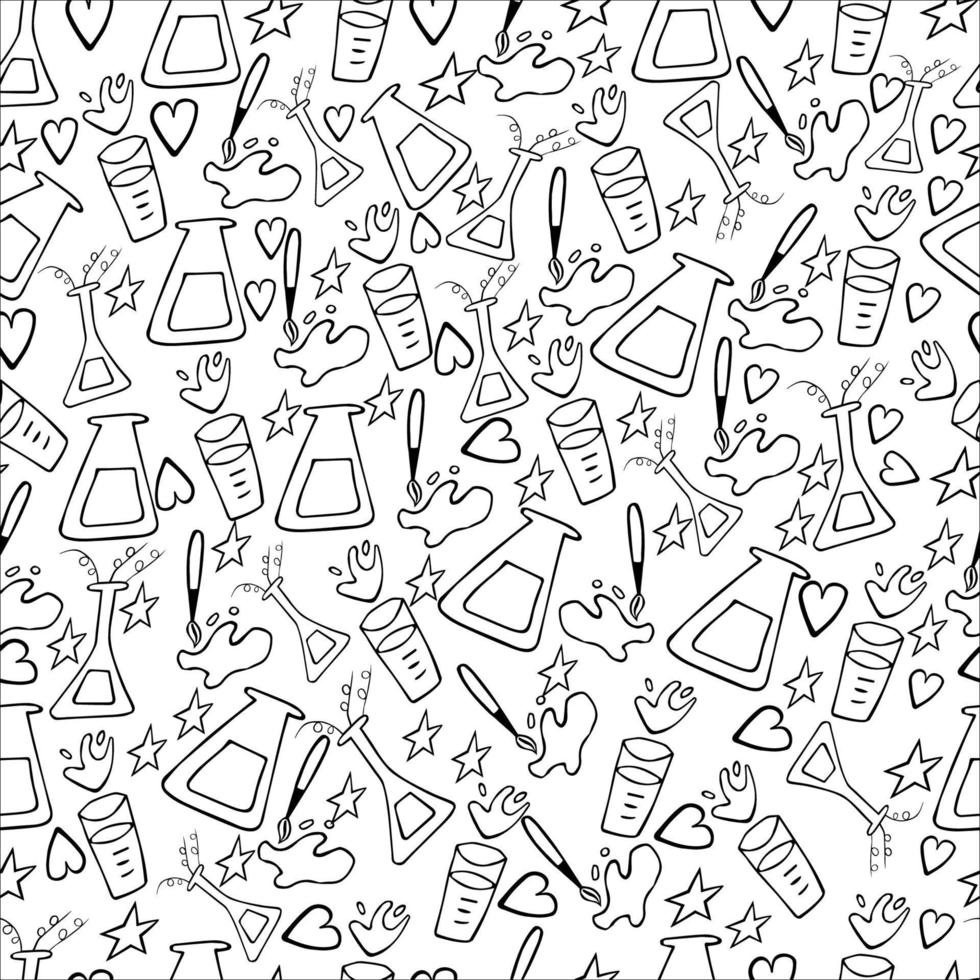 Seamless school doodle pattern vector