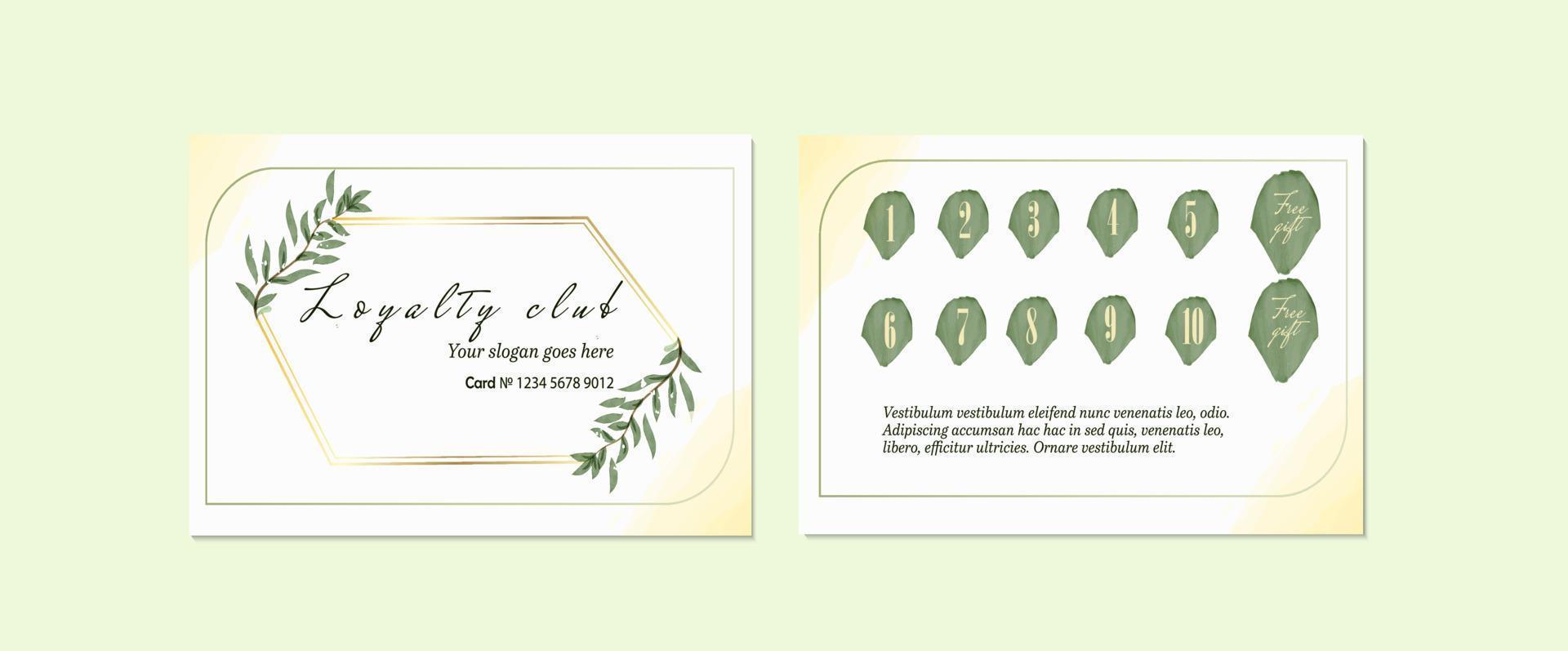 tender loyalty card in rustic style vector