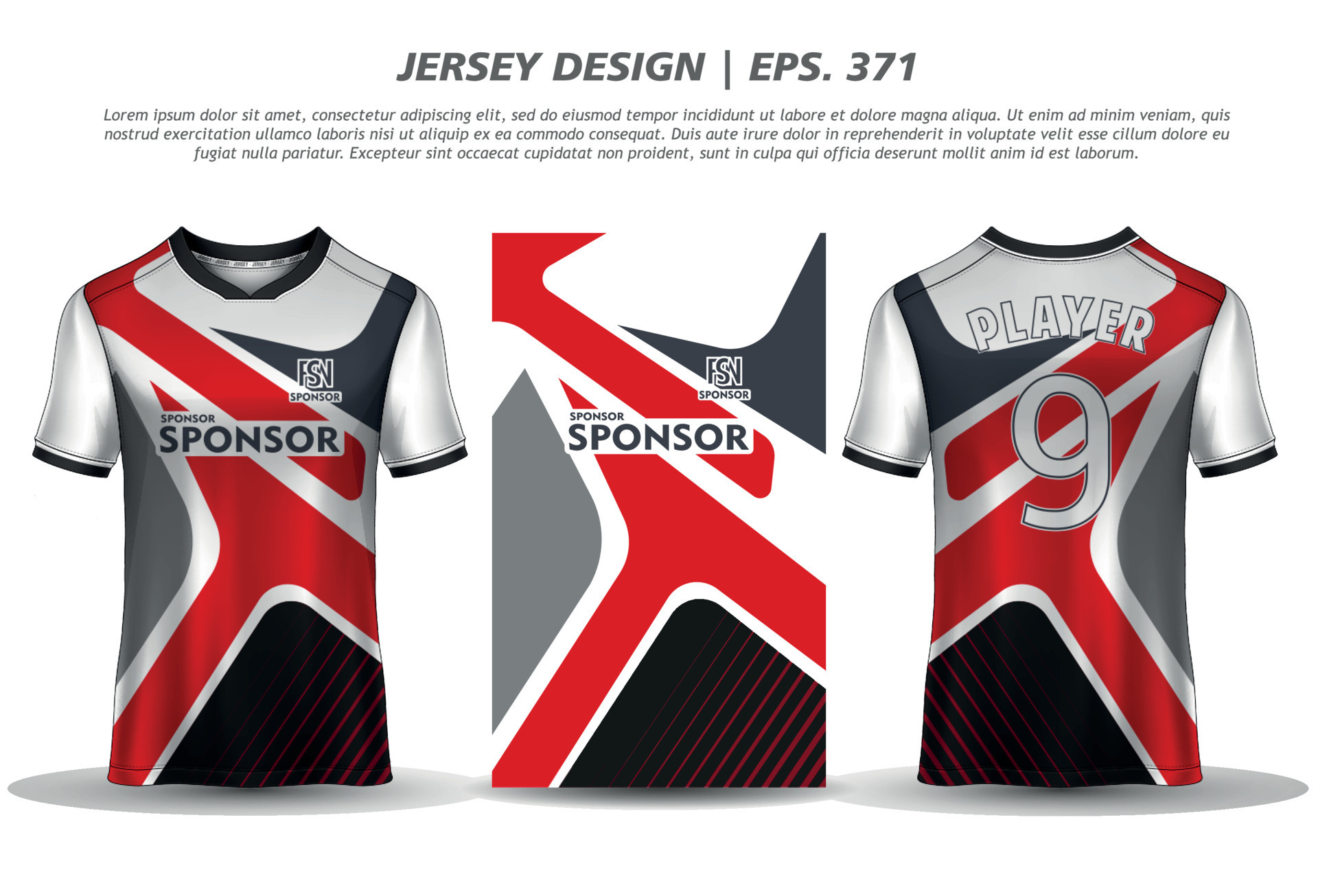 Premium Vector  Sublimation jersey design soccer sports jersey