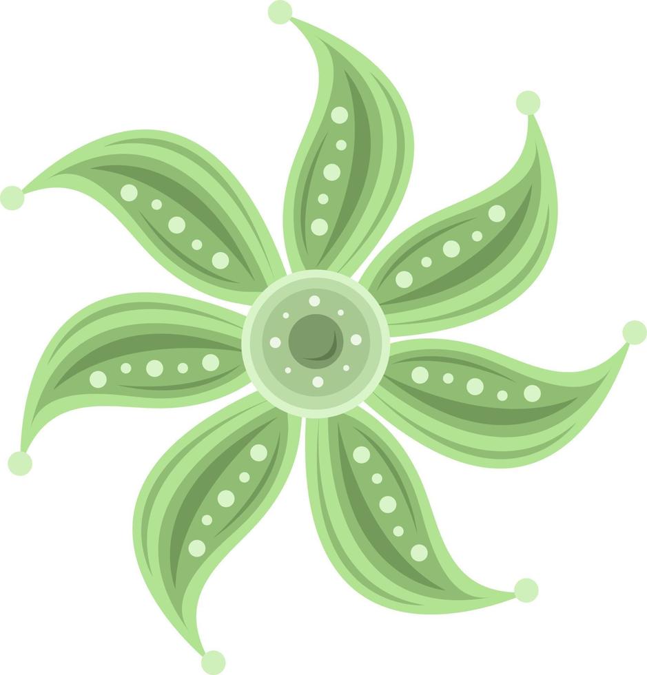 ilustración de vector de flor verde brillante para diseño gráfico y elemento decorativo