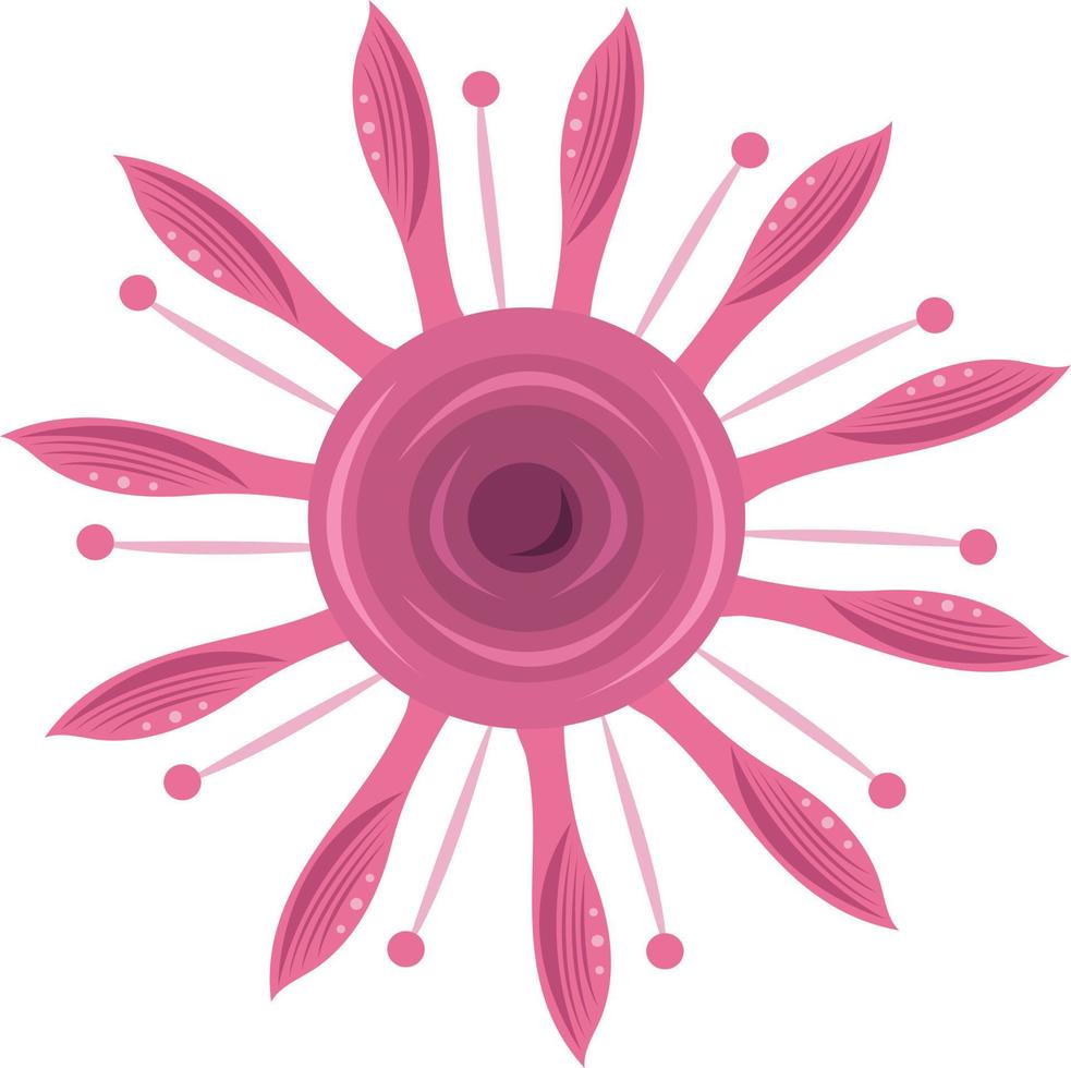 Pink bizarre flower vector illustration for graphic design and decorative element