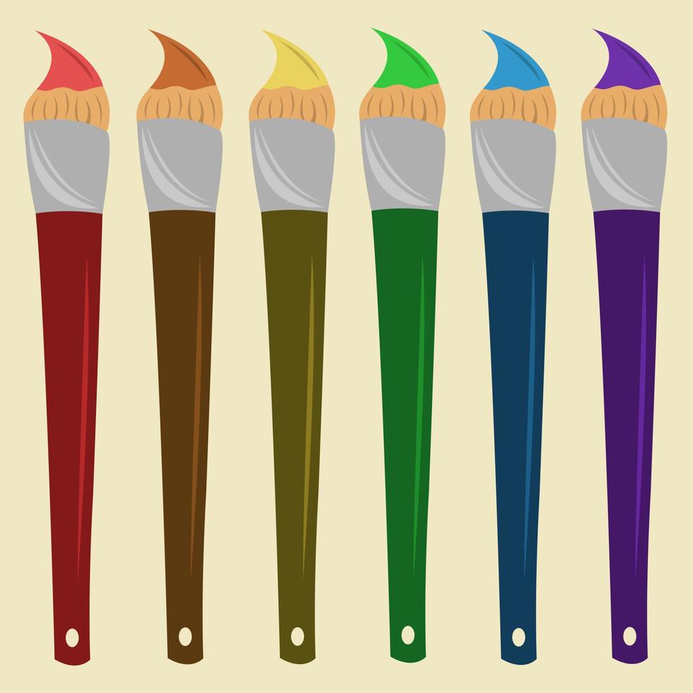 Colorful paint brush vector illustration for graphic design and decorative element
