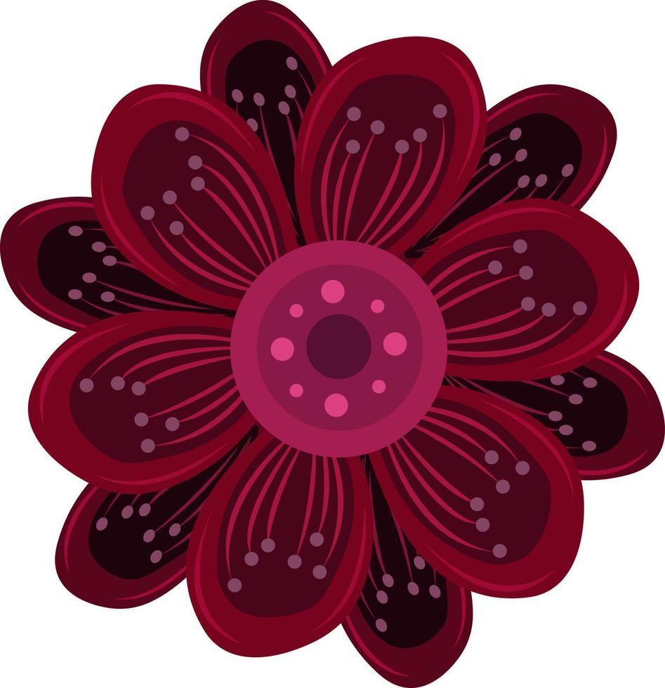 ilustración de vector de flor de cosmos de chocolate para diseño gráfico y elemento decorativo