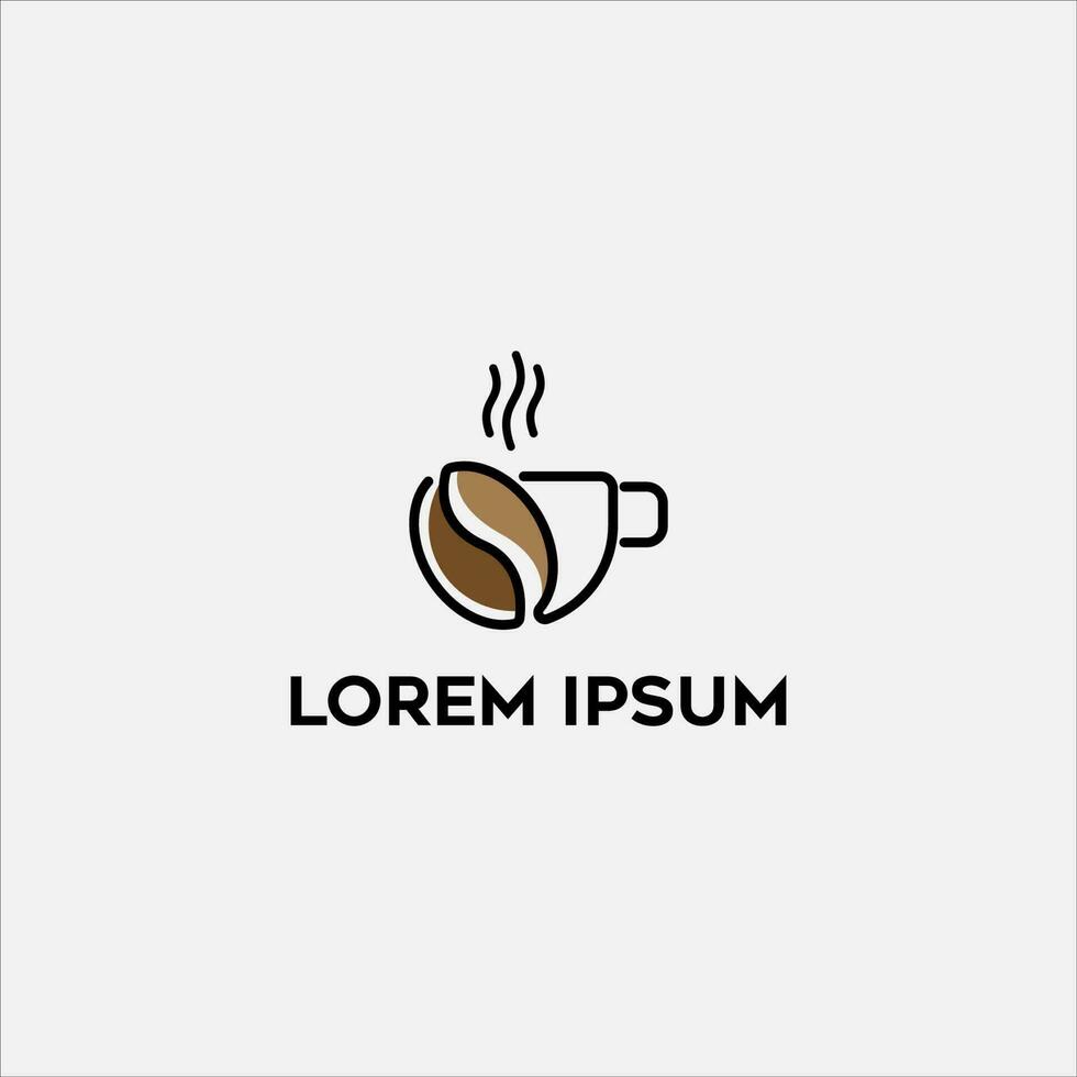 Coffee Logo. Modern Icon Symbol Monochrome Mono-line Minimalism vector logo for coffee shop.