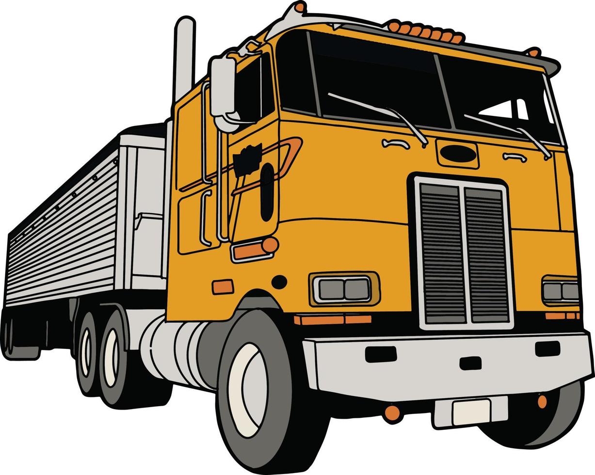 Semi trailer truck vector