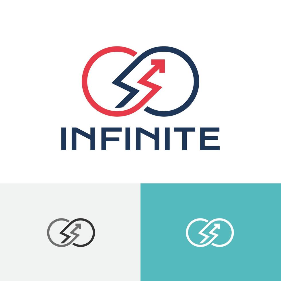 Infinite Line Arrow Flash Thunder Line Logo vector