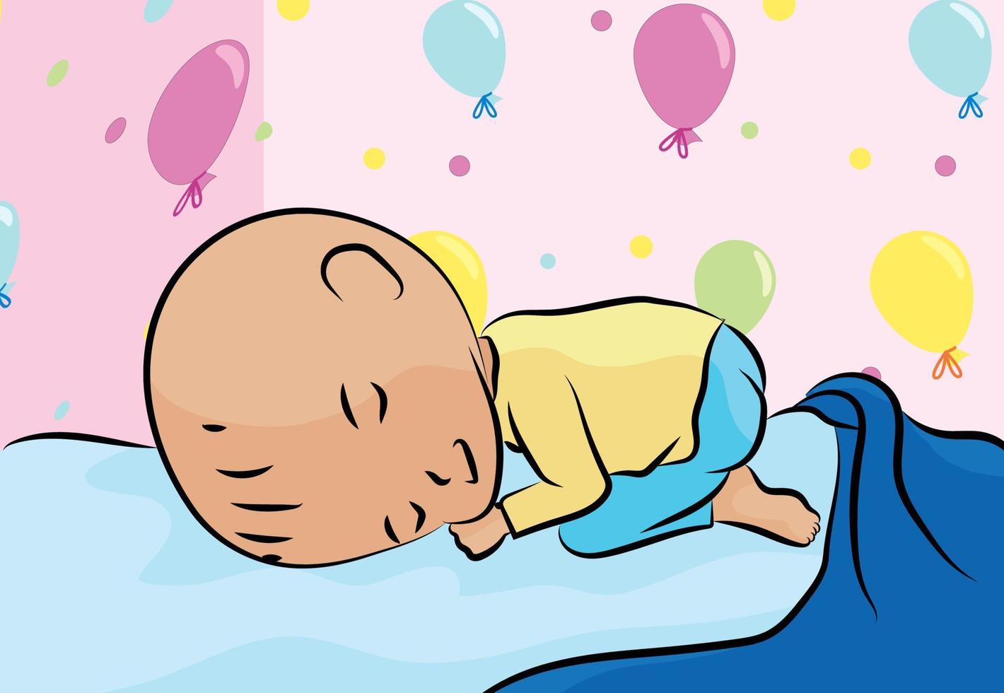 Sleeping Cute Boy vector