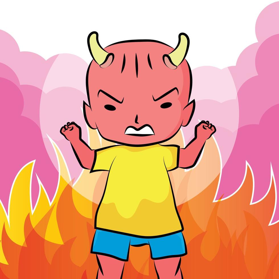 Angry Devil In Hell vector