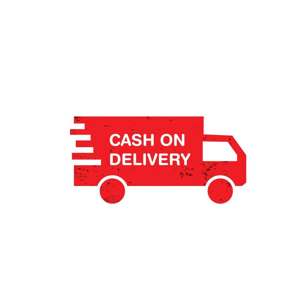 COD cash on delivery truck car vector graphic