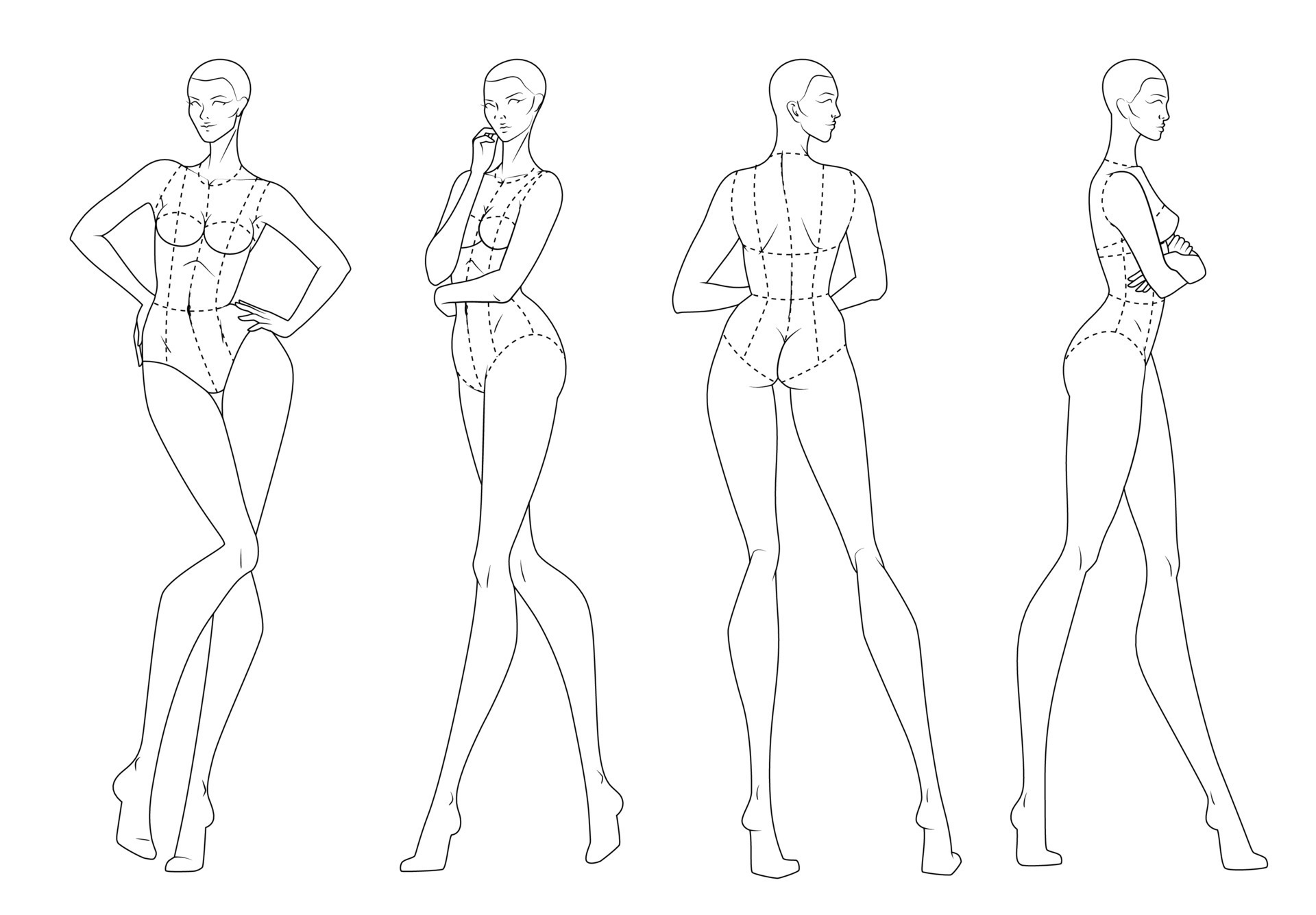 Fashion figure ten heads design template croquis wearing bodice Fashion figure ten heads design template croquis wearing bodice