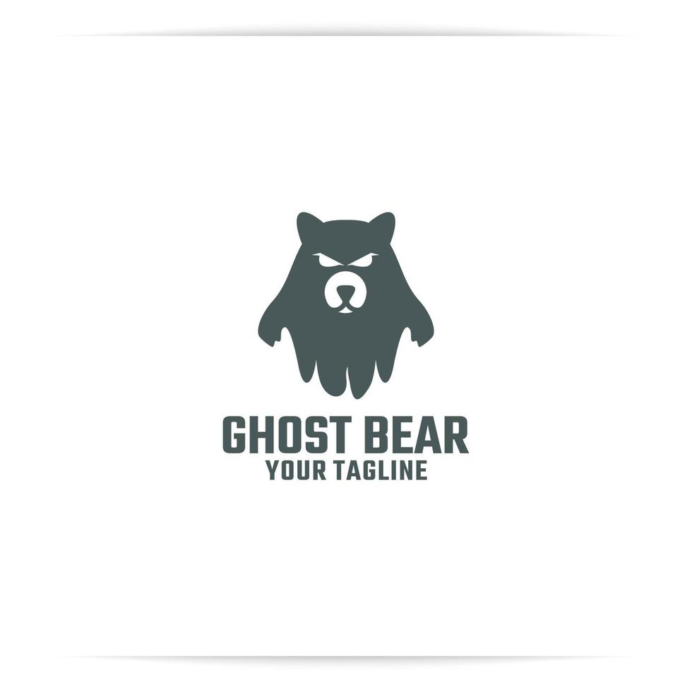 ghost bear logo design vector, vector
