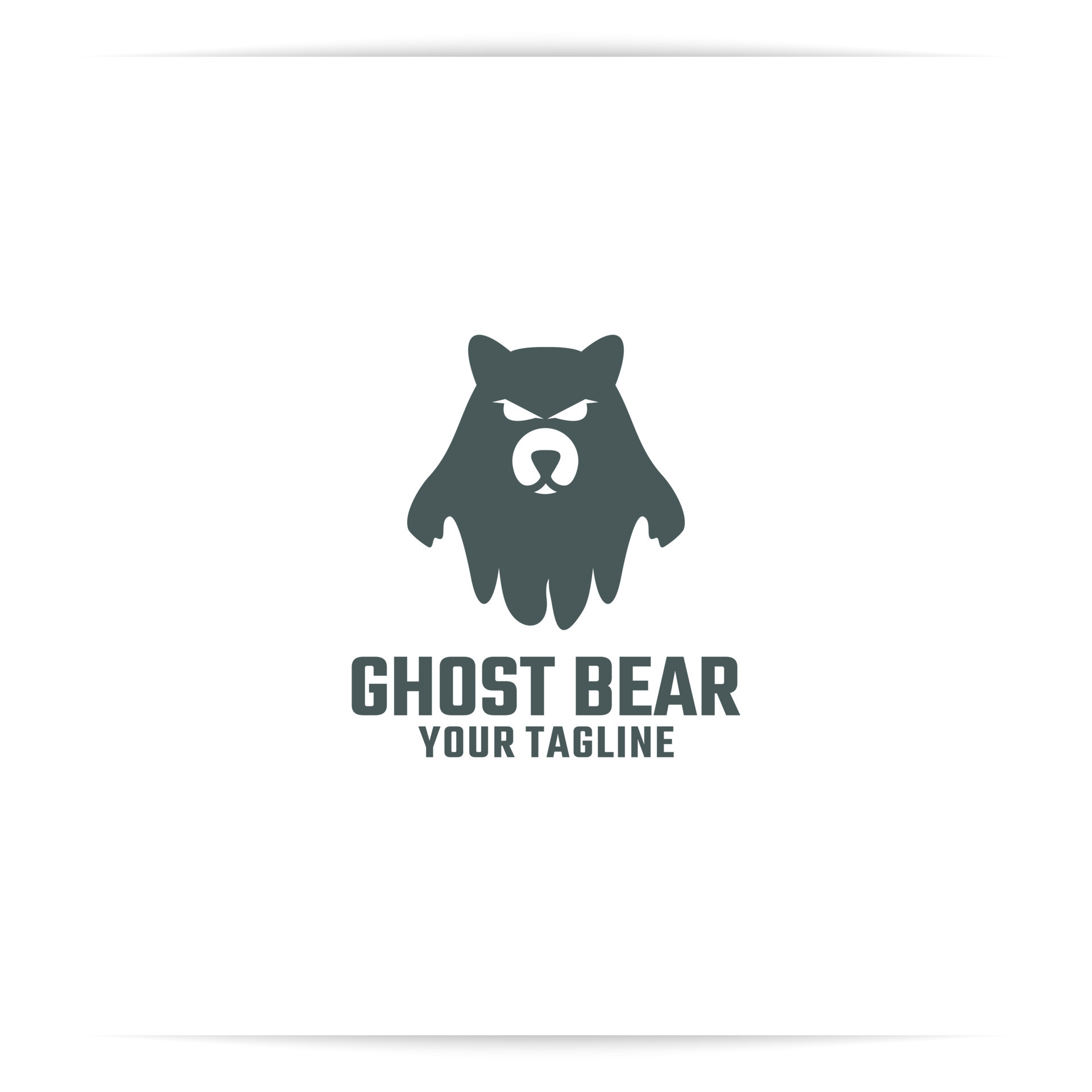 ghost bear logo design vector, 10595768 Vector Art at Vecteezy