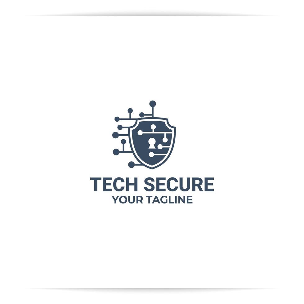 shield technology logo design vector, data, digital, secure, defence vector