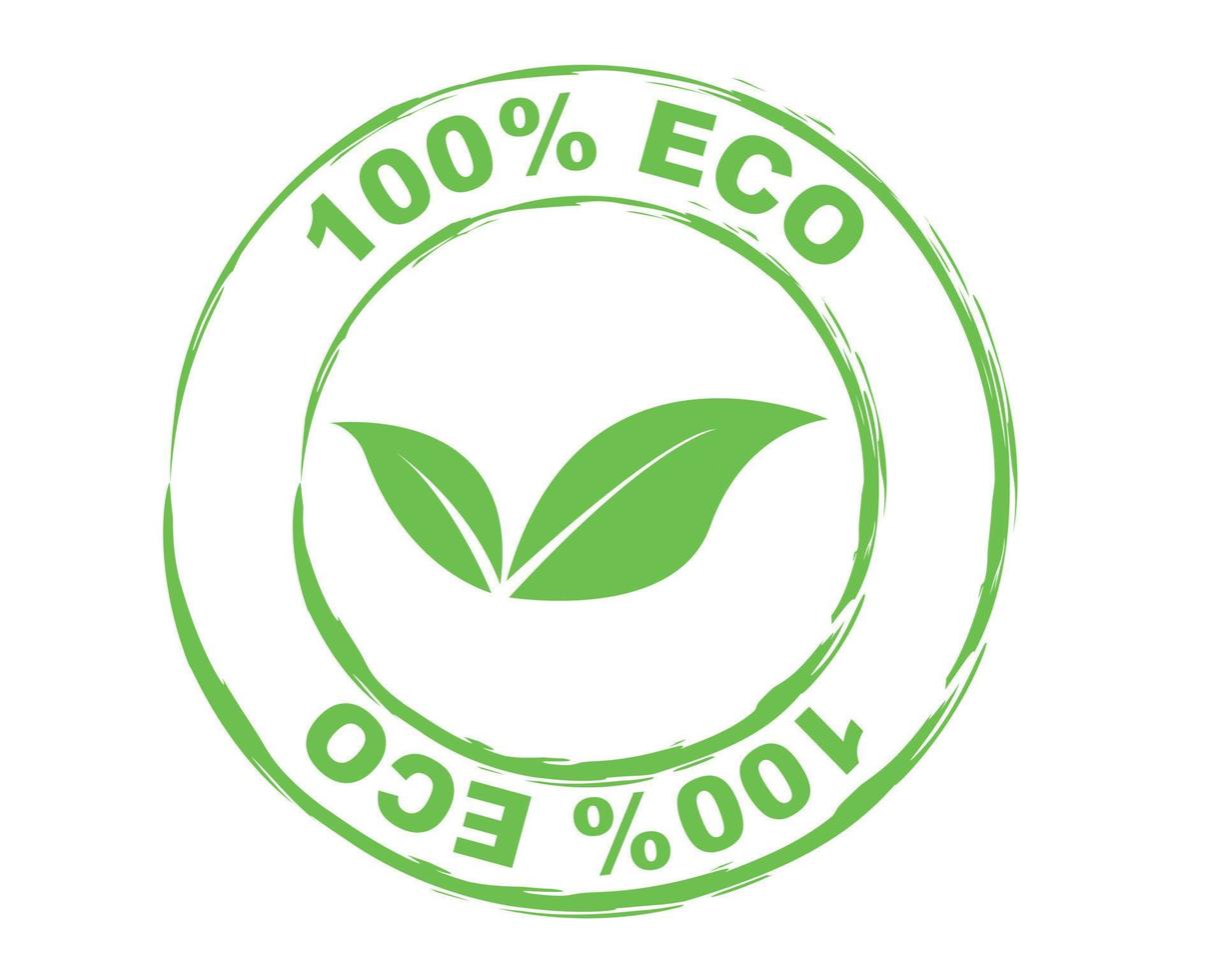 Logo eco with leaves green - vector