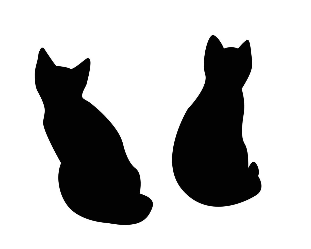Ilustración de vector de silueta de pictograma de gatos