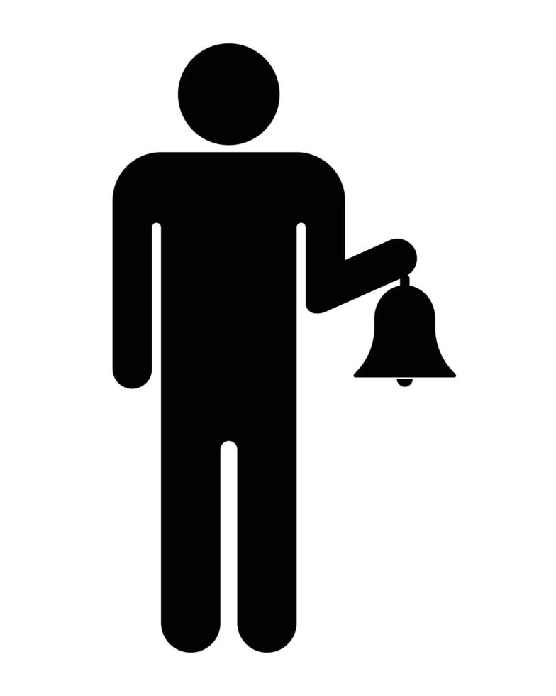 Person ringing a bell - pictogram vector