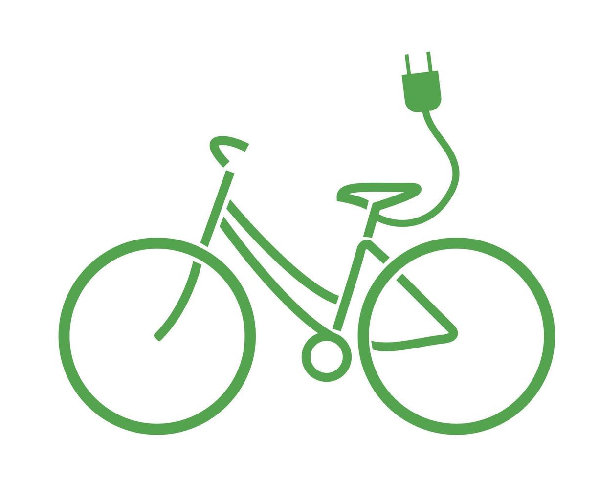 bicicleta eléctrica eco - vector logo