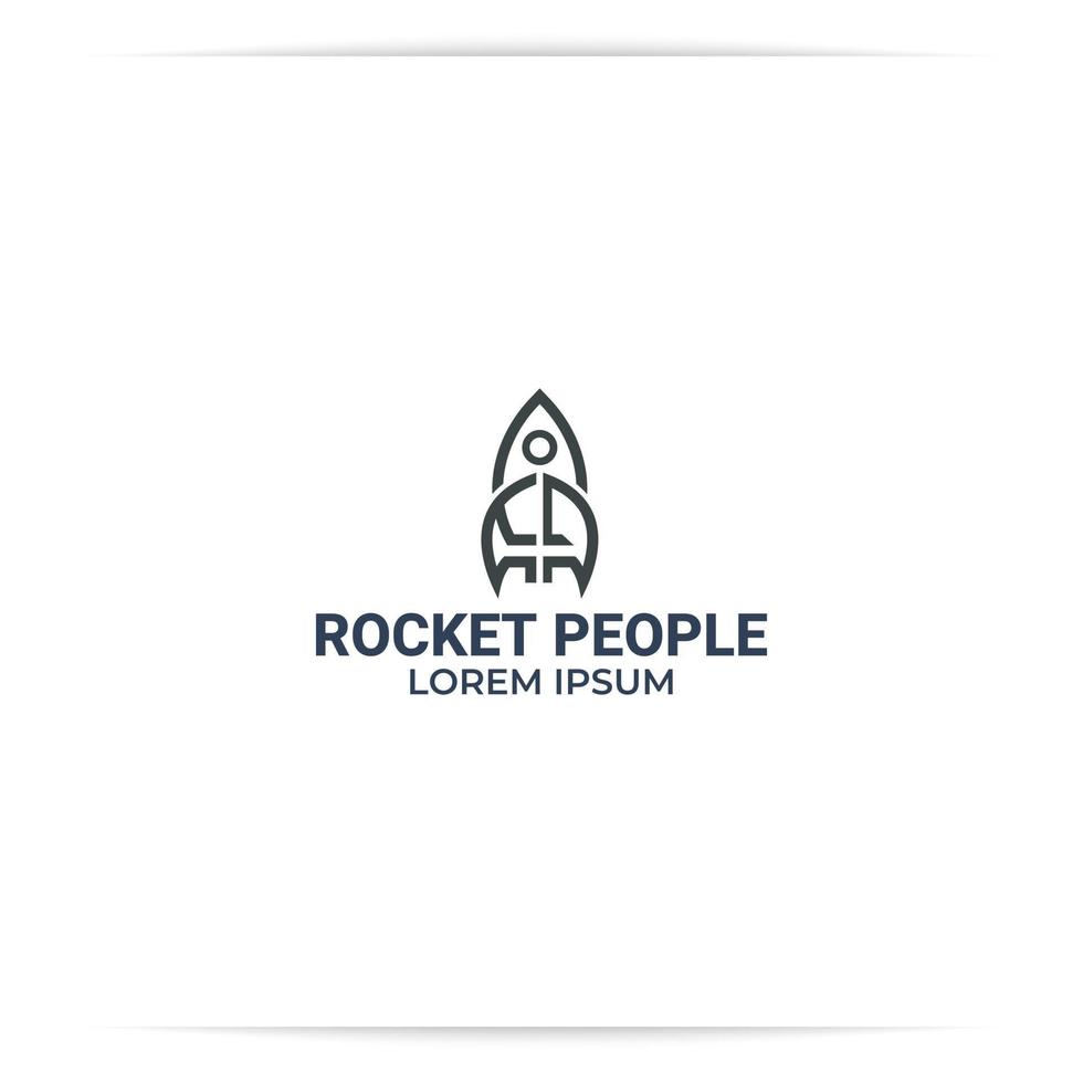 logo design rocket line vector