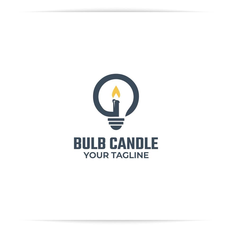 bulb candle logo design vector, light, fire, shine vector