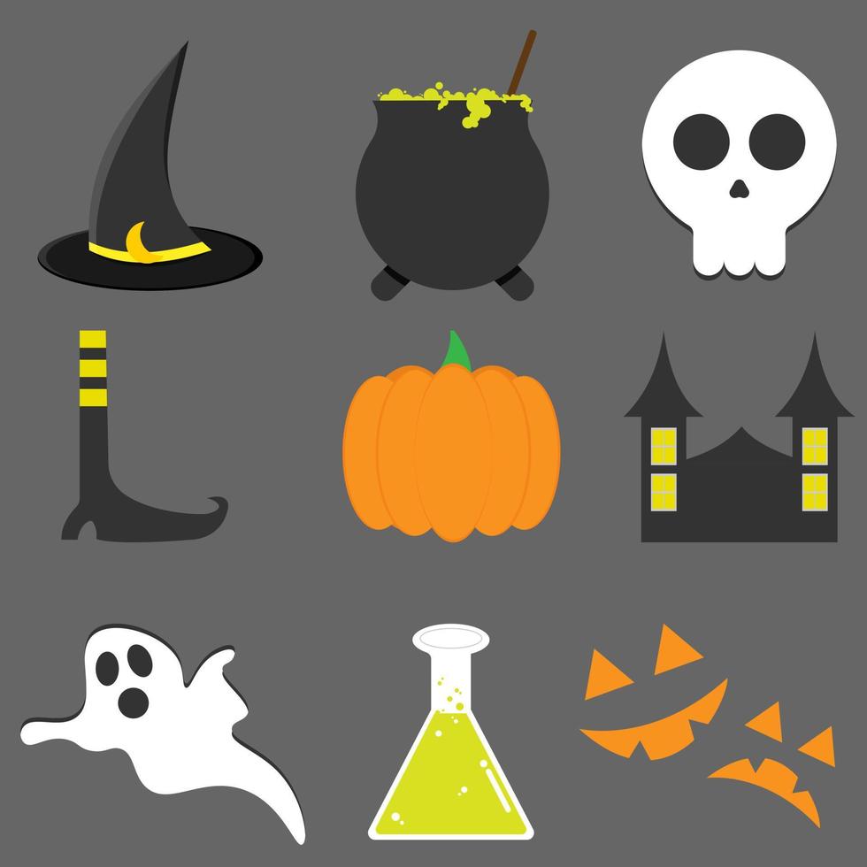 Halloween scary set vector