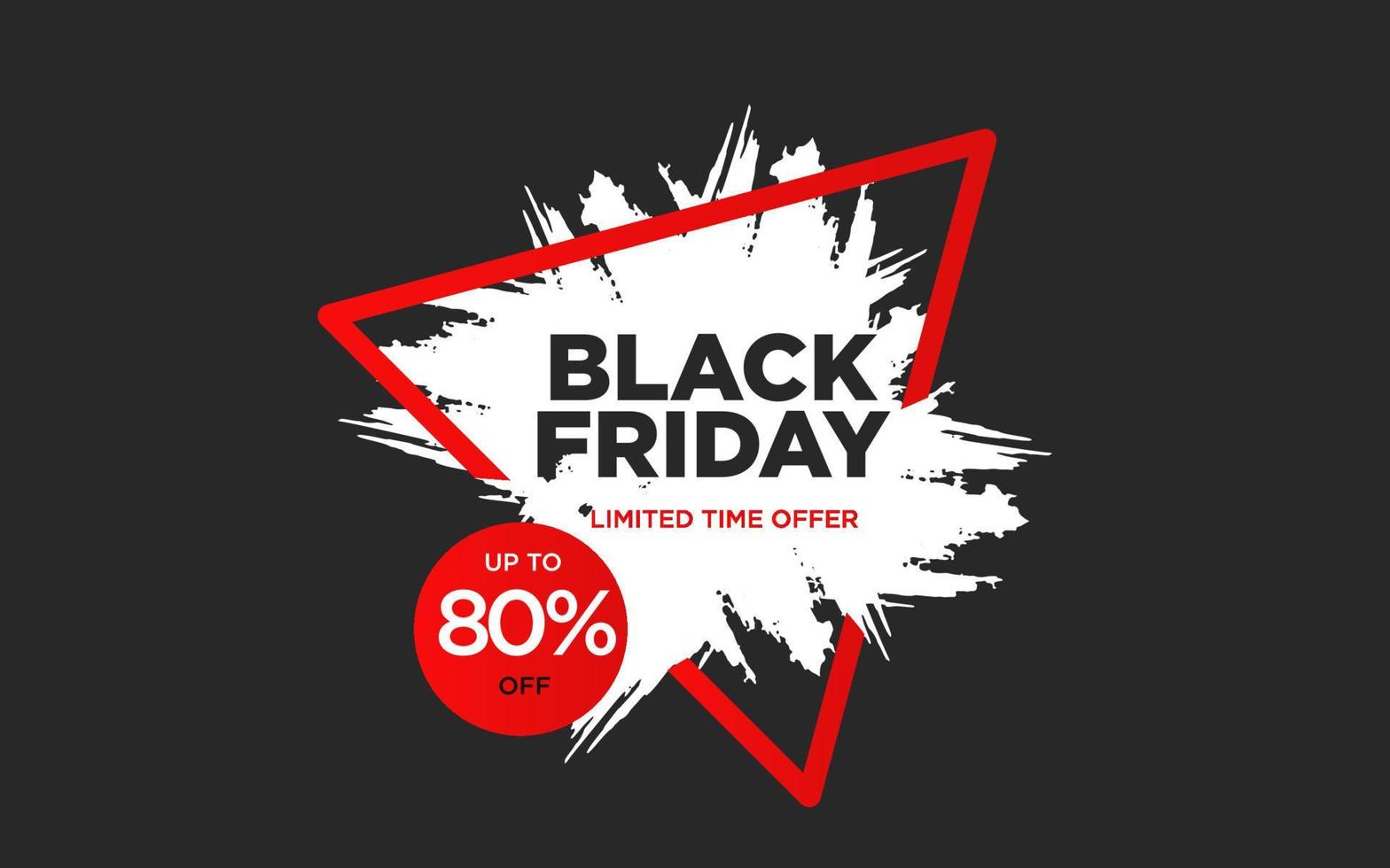 Black Friday sale vector, black background and white splash, 80 percent discount, elegant modern background. vector